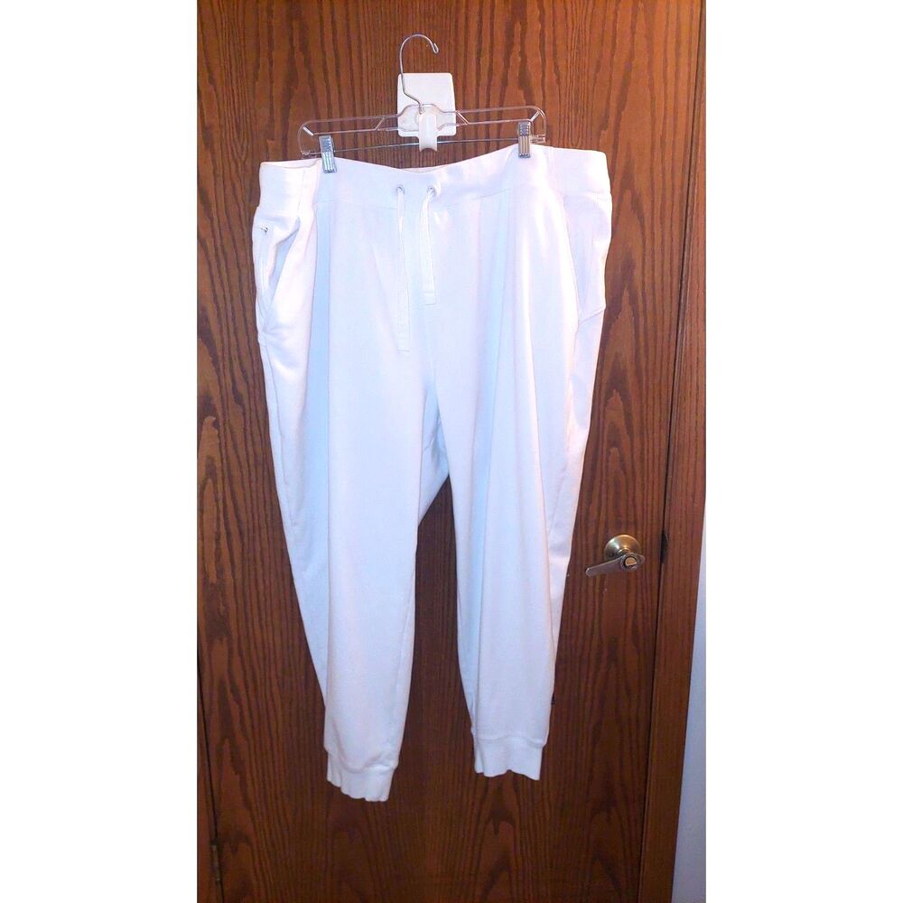 Athleta Triumph Joggers Women's Size 3X White Mid Rise Activewear Sweats